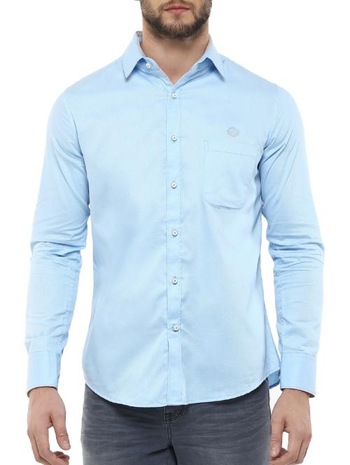 light blue cotton casual shirt - 12763275 - Very Small Image - 1