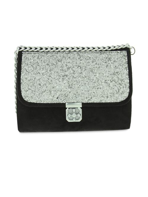 black shimmer faux leather sling bag - 1276988 - Very Small Image - 1