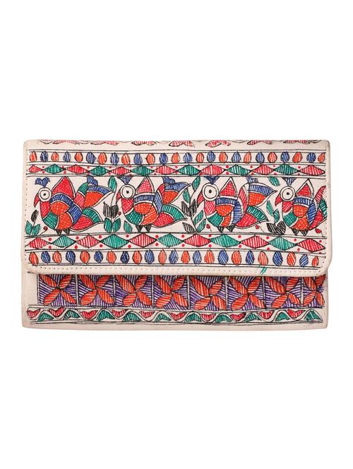 imithila mithila art clutch for women and girls handpainted parrots with lily - 12773675 - Very Small Image - 1