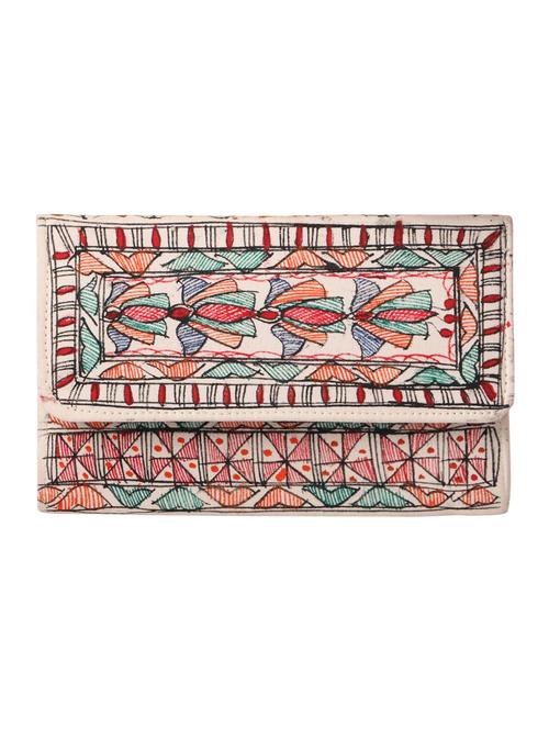 imithila clutch with traditional madhubani free hand floral sketch art for women and girls - 12773678 - Very Small Image - 1