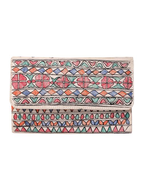 imithila casual wear clutch with madhubani art motifs of fishes & flowers for women and girls - 12773679 - Very Small Image - 1