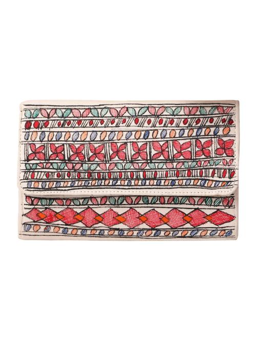 imithila handpainted cotton clutch with madhubani painting of flowers for women and girls - 12773685 - Very Small Image - 1