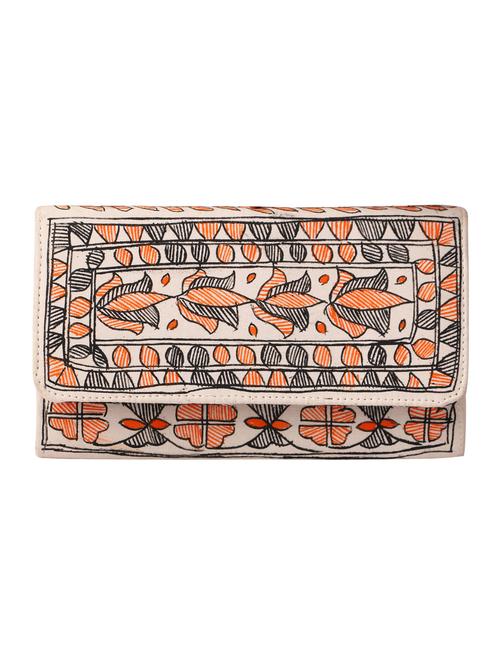 imithila handpainted multicolour clutch with madhubani painting of evolution of life for women and girls - 12773686 - Very Small Image - 1
