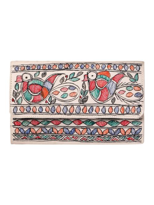 imithila multicolour ethnic clutch handpainted madhubani folk art of birds for women and girls - 12773695 - Very Small Image - 1