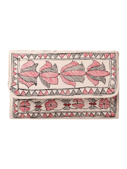 imithila handpainted clutch with madhubani painting of parrots and lilies for women and girls - 12773711 - Very Small Image - 1