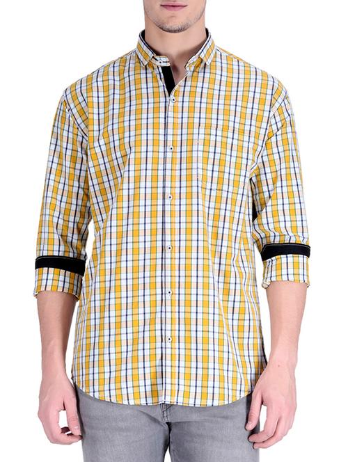 yellow cotton casual shirt - 12776297 - Very Small Image - 1