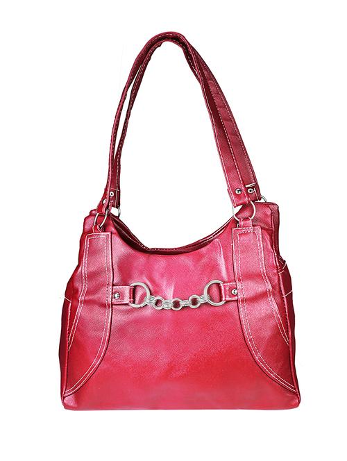 red leather regular handbag - 12777181 - Very Small Image - 1