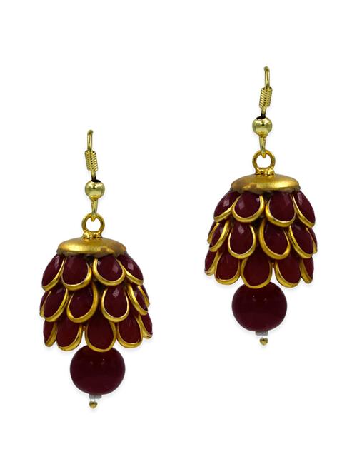 red brass drop earring - 12777340 - Very Small Image - 1