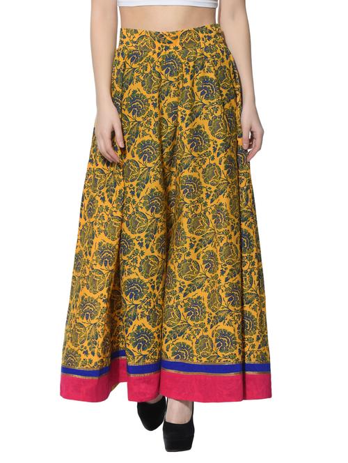 yellow printed cotton maxi skirt - 12778314 - Very Small Image - 1