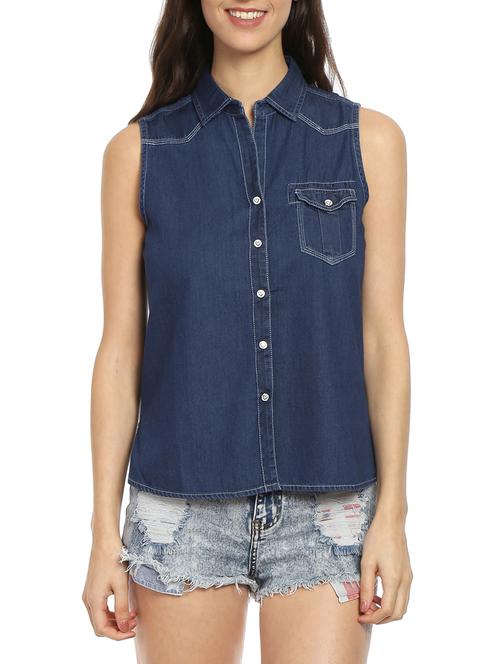 blue denim regular shirt - 12778792 - Very Small Image - 1