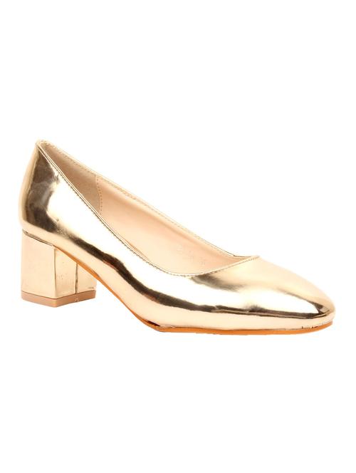 gold leather slip on pumps - 12780415 - Very Small Image - 1