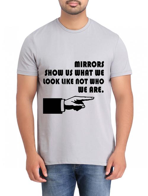 grey cotton printed t-shirt - 12781914 - Very Small Image - 1
