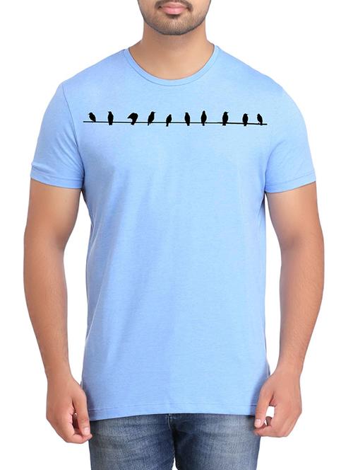 blue cotton printed t-shirt - 12782033 - Very Small Image - 1
