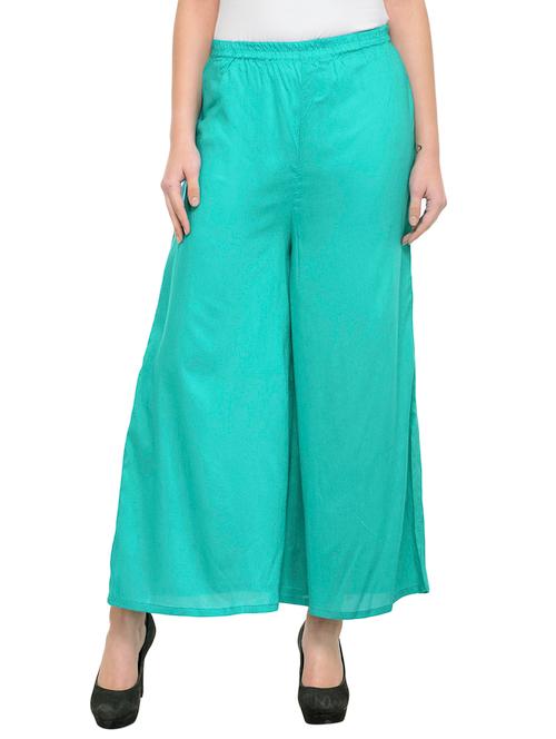 blue rayon palazzo - 12783669 - Very Small Image - 1