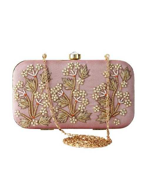 pink faux silk clutch - 12783832 - Very Small Image - 1