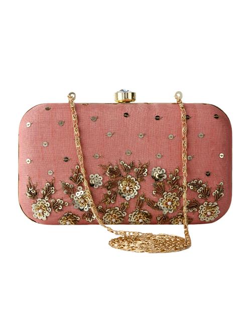 pink faux silk clutch - 12783915 - Very Small Image - 1