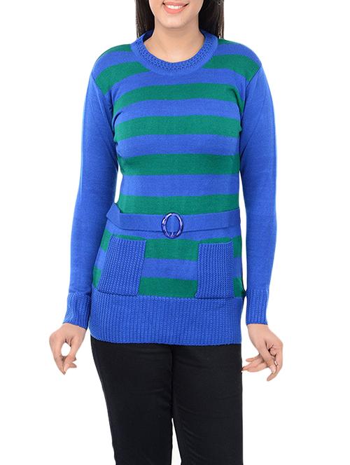 blue woollen pullover - 12786158 - Very Small Image - 1