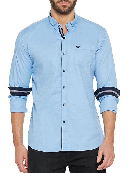 light blue cotton casual shirt - 12786762 - Very Small Image - 1