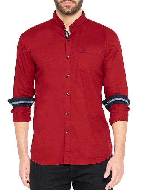 red cotton casual shirt - 12786763 - Very Small Image - 1