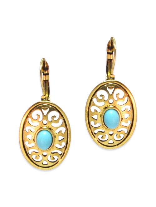 golden metal drop earrings - 12786795 - Very Small Image - 1