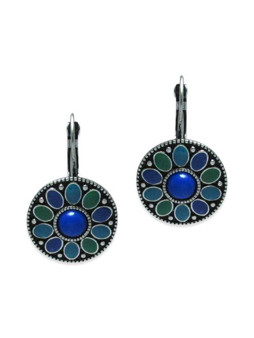 blue metal drop earrings - 12786803 - Very Small Image - 1