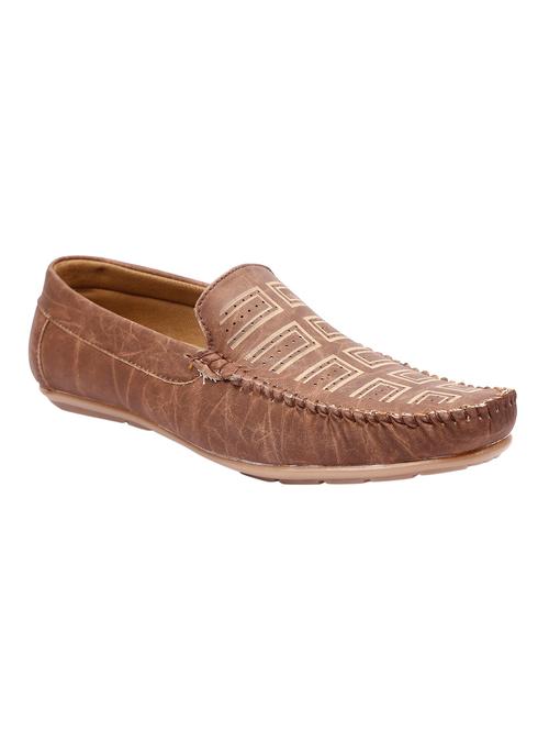 brown leatherette slip on loafer - 12787064 - Very Small Image - 1