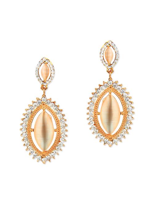 gold metal drop earrings - 12787810 - Very Small Image - 1