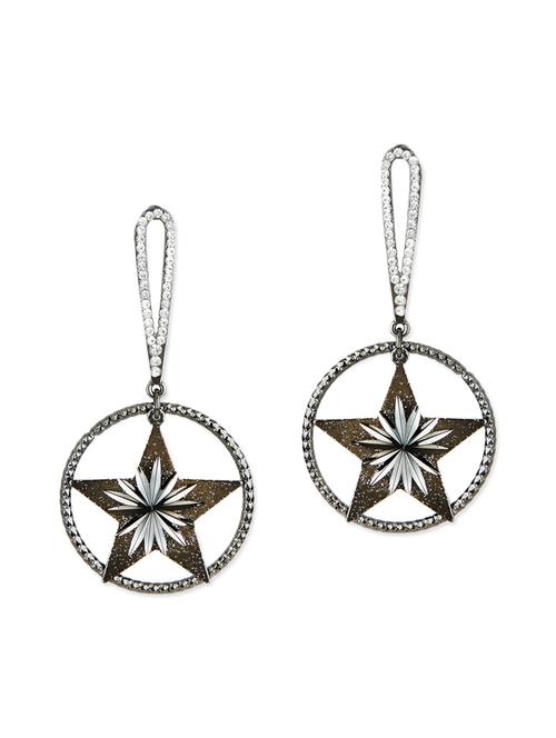 grey metal drop earrings - 12787812 - Very Small Image - 1