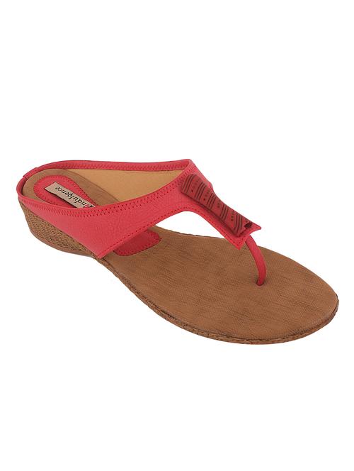 red leatherette slip on sandals - 12789116 - Very Small Image - 1