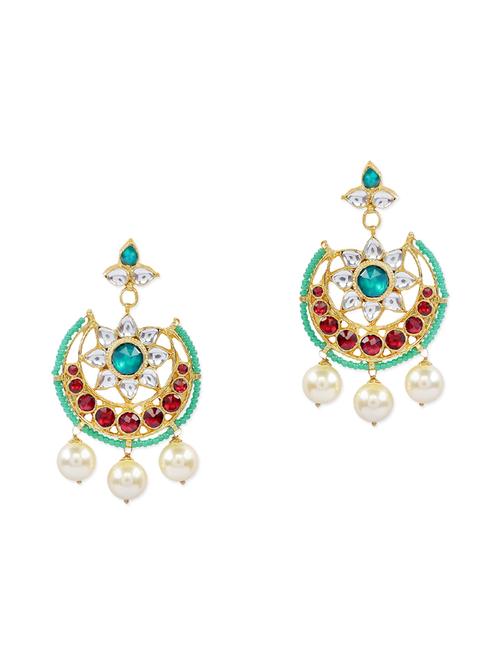 gold copper chandbali earrings - 12789169 - Very Small Image - 1