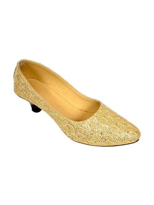 gold fabric slip on pumps - 12789357 - Very Small Image - 1