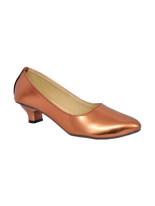 copper leatherette slip on pumps - 12789370 - Very Small Image - 1