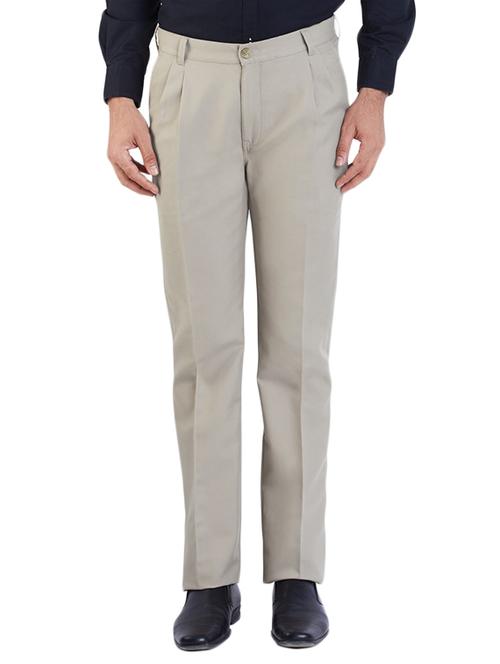 grey cotton chinos casual trousers - 12790159 - Very Small Image - 1