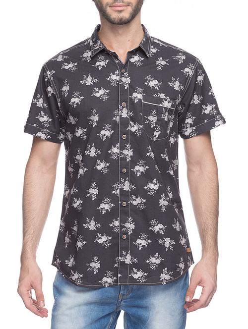 grey cotton casual shirt - 12792609 - Very Small Image - 1