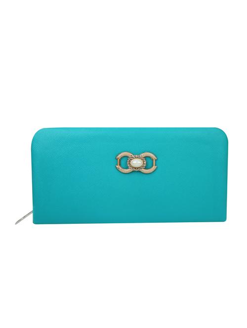 blue leatherette clutch - 12797985 - Very Small Image - 1