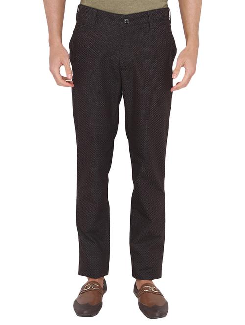 black cotton chinos casual trousers - 12798294 - Very Small Image - 1