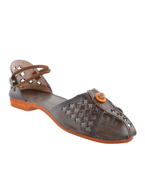 brown leatherette slip on sandals - 12798456 - Very Small Image - 1