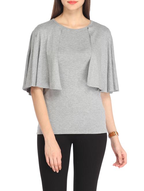 grey cotton regular top - 12799996 - Very Small Image - 1