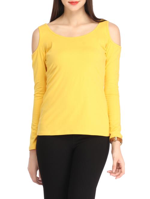 yellow cotton regular top - 12800005 - Very Small Image - 1