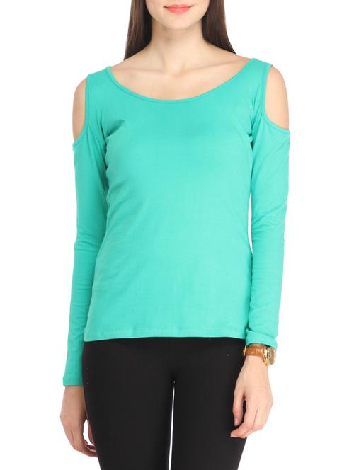 green cotton regular top - 12800132 - Very Small Image - 1