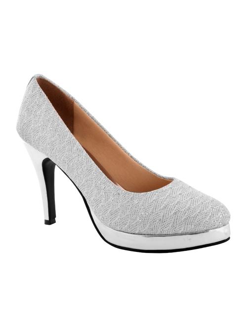 silver leatherette slip on pumps - 12800734 - Very Small Image - 1