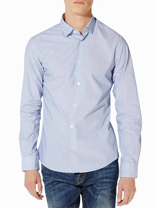 blue cotton casual shirt - 12802002 - Very Small Image - 1