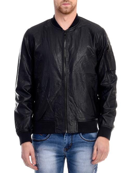 black faux leather biker jacket - 12802019 - Very Small Image - 1