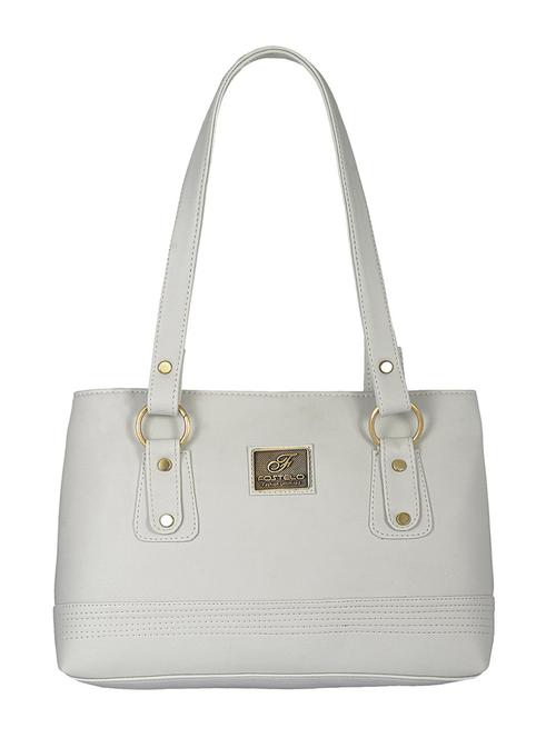 White leatherette handbag - 12802112 - Very Small Image - 1