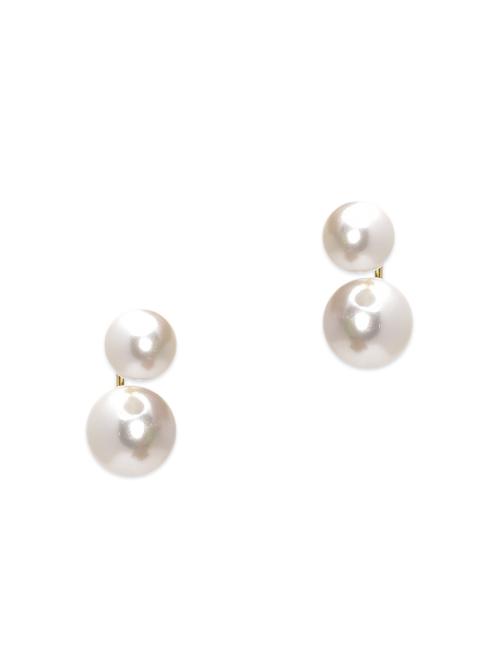 gold and white pearl drop earrings - 1280529 - Very Small Image - 1