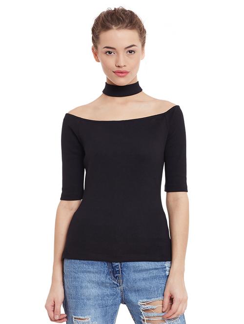 choker off shoulder short sleeved top - 12805704 - Very Small Image - 1