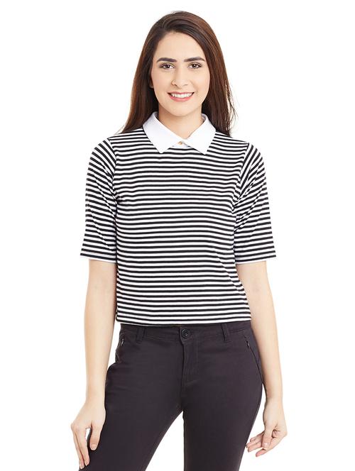 monochrome striped keyhole back top - 12805712 - Very Small Image - 1
