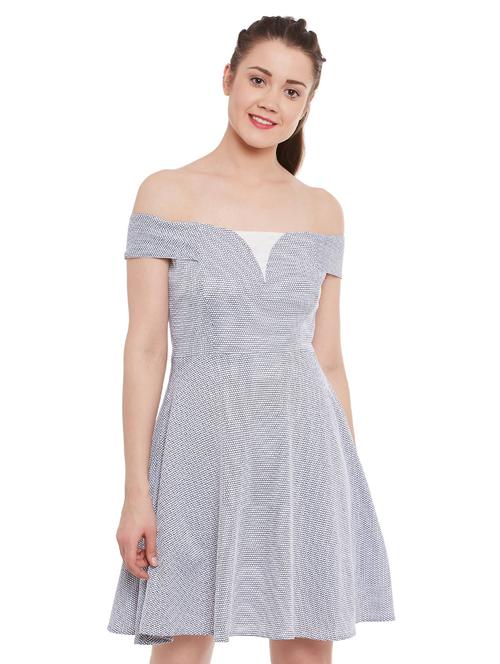 off shoulder skater dress - 12805725 - Very Small Image - 1