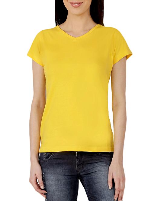 yellow cotton regular tshirt - 12806224 - Very Small Image - 1