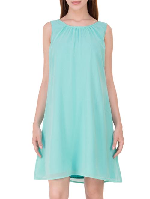 green georgette shift dress - 12806526 - Very Small Image - 1
